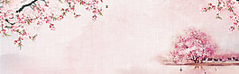 小清新桃花banner背景