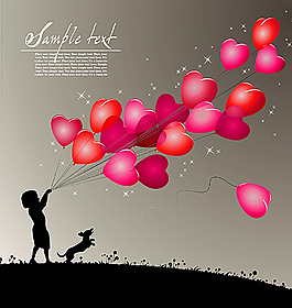 心形气球浪漫背景图片