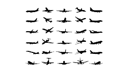 黑色各式飞机剪影