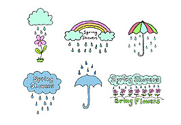 春天下雨素材
