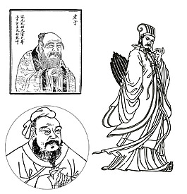 矢量古典人物孔子老子诸葛亮