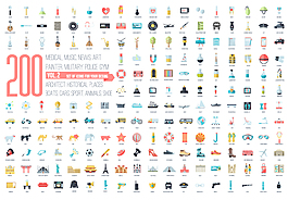 200种生活用品矢量图标素材