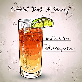 手绘饮料矢量图片 AI