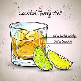 手绘饮料矢量图片 AI