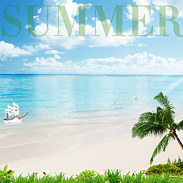 海滩风景背景主图