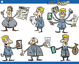 金融漫画人物素材