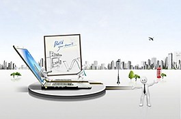 3 d恶棍与现代商业模板分层psd