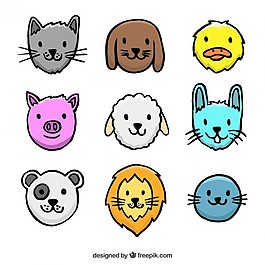 手绘的动物头像收藏