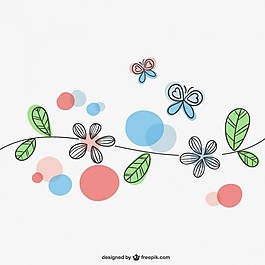 春天的花朵和蝴蝶