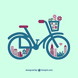 复古自行车图形
