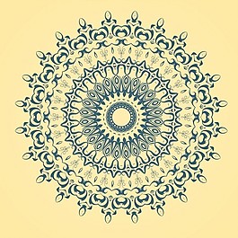 黄色和蓝色曼陀罗