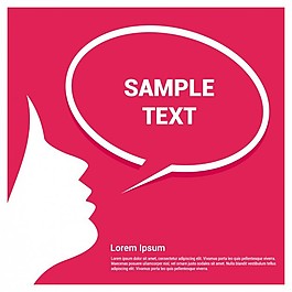 语音泡沫模板与女孩