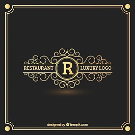 金色的餐厅标志