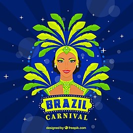 手绘巴西舞者背景