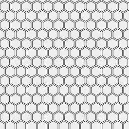 概述了六边形图案