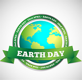 创意世界地球日标签矢量素材