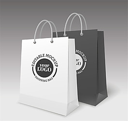 2款创意购物纸袋矢量素材