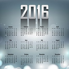 2016日历上的背景虚化背景