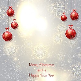 圣诞球上有银色光泽的背景