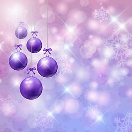 Christmas bokeh background with purple baubles