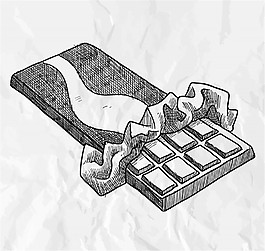 手绘美味巧克力板矢量素材