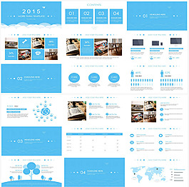 扁平简洁蓝色通用PPT