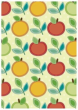 苹果和橙色背景