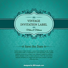 绿色结婚邀请卡