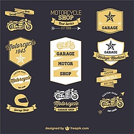 摩托车复古标签集