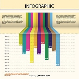 年度统计图表矢量