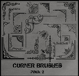 复古花纹边角笔刷