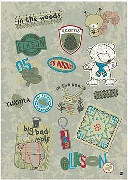 幼儿印花矢量素材