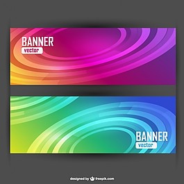 多彩的抽象横幅与圈