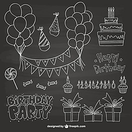生日聚会的涂鸦