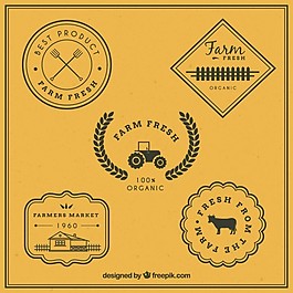 农场的老式徽章