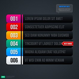 黑色图表步骤模板