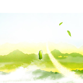 卡通茶叶清新背景