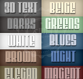 10款时尚的3D立体字PS样式