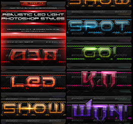 LED玻璃效果艺术字样式