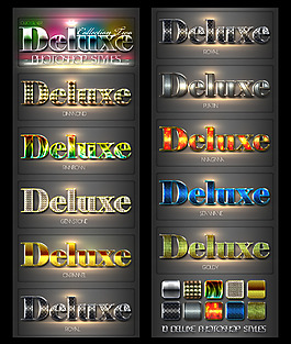 金属质感眩光背景字体样式