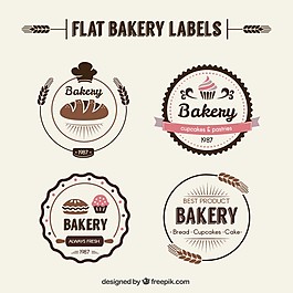 平板式面包标签的复古风格