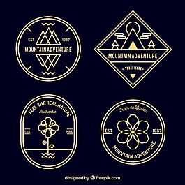 复古山探险徽章