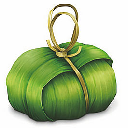 逼真的传统包扎粽子