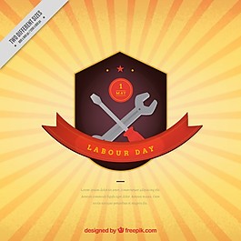 劳动节徽章在阳光下