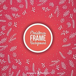 手绘花卉圣诞背景