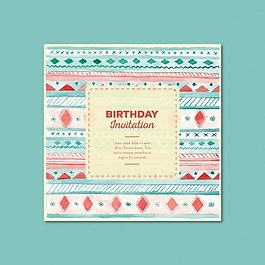 水彩画的生日邀请