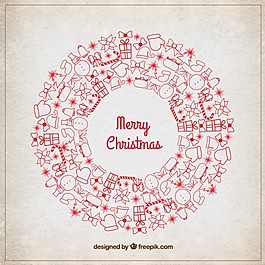 红色的圣诞花环