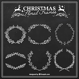 手绘花卉圣诞装饰