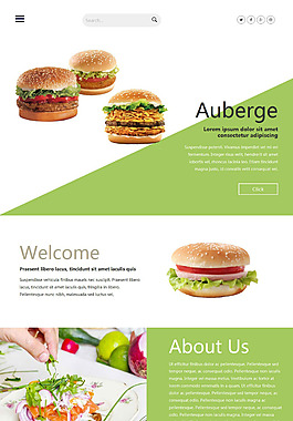 绿色汉堡快餐响应式网页模板