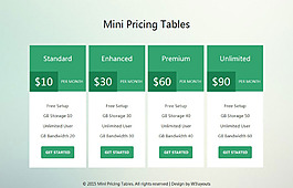 绿色价目表响应式网页模板